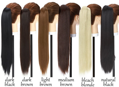 S-noilite Synthetic 12-26inch Claw Clip On Ponytail Hair Extension Ponytail Extension Hair For Women Pony Tail Hair Hairpiece