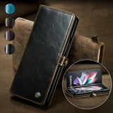 for Samsung Galaxy Z Fold3 5G Fold 3 Retro Purse Leather Case,CaseMe Luxury Magneti Card Holder Wallet Cover for Galaxy Fold 3