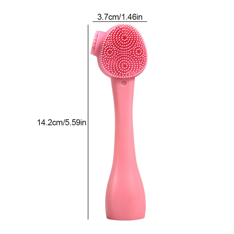 Double Side Silicone Facial Cleanser Brush Soft Hair Face Massage Washing Brush Blackhead Remover Portable Skin Care Tool