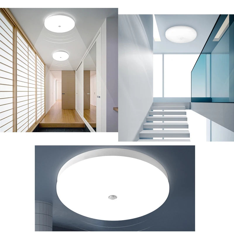 LED Lamp with Motion Sensor Ceiling Lights PIR Night Light Sensor Wall Lamps 110V 220V 18W 15/20/30/40W for Home Stairs Hallway