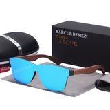 BARCUR Walnut Sunglasses for Men Polarized Wood Sun Glasses UV400 Oculos De Sol Masculino Feminino