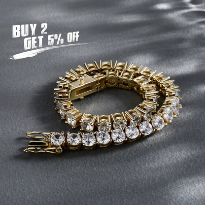 JINAO 3mm 5mm 1 Row Gold Silve Color Bracelet Micro Pave AAA Cubic Zirconia All Iced Out Box Chain Bling CZ Stones Bracelet Gift