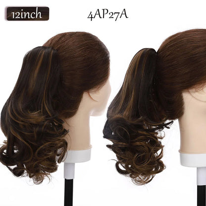 S-noilite Synthetic 12-26inch Claw Clip On Ponytail Hair Extension Ponytail Extension Hair For Women Pony Tail Hair Hairpiece