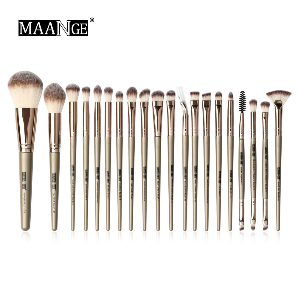 MAANGE-Ensemble de pinceaux de maquillage avec sac, poudre, fard à barrage, mélange, eyeliner, cils, Jules, portable, Pro, 12/20 pièces