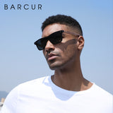 BARCUR Walnut Sunglasses for Men Polarized Wood Sun Glasses UV400 Oculos De Sol Masculino Feminino