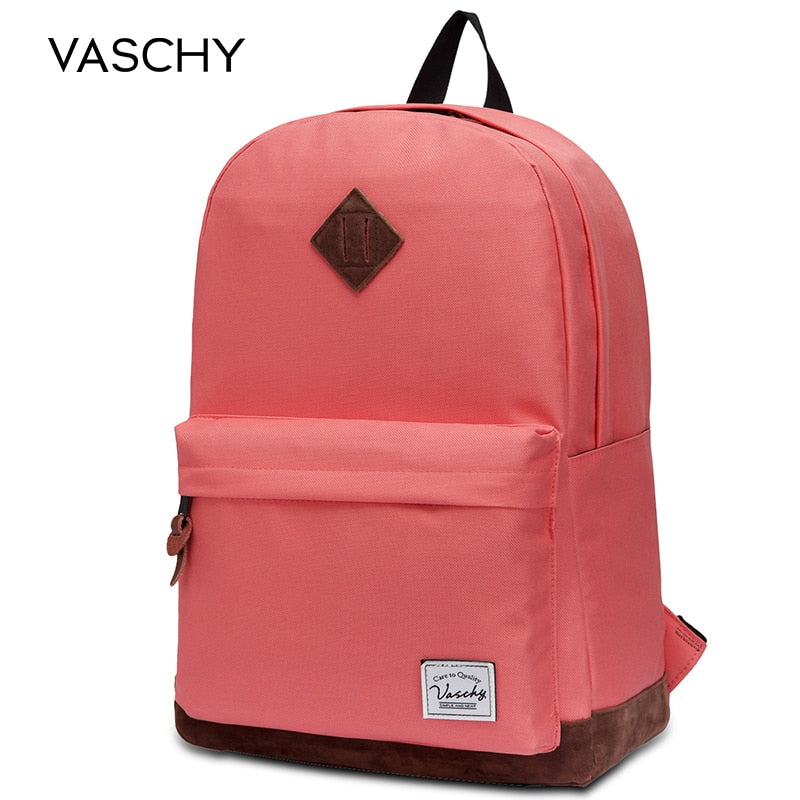 Backpack for Men and Women VASCHY Unisex Classic Water Resistant Rucksack School Backpack 15.6Inch Laptop for Teenager