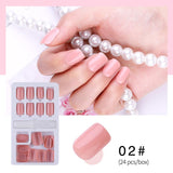 New Hot Reusable Stick-On-Nails 24PCS Reusable Full Cover False Nail Artificial Tips Press On Nails Art Stick on Nails Tips