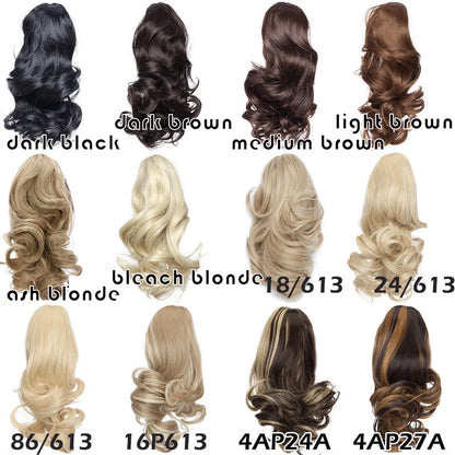 S-noilite Synthetic 12-26inch Claw Clip On Ponytail Hair Extension Ponytail Extension Hair For Women Pony Tail Hair Hairpiece
