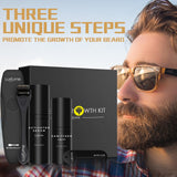 4 Pcs/set Beard Growth Kit Facial Hair Beard Rapid Growth and Thickening, Nourishes and Moisturizes beard