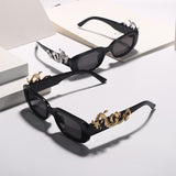 Rectangle Vintage Sunglasses Women Punk Retro Small Sun Glasses Brand Designer Steampunk Eyeglasses Animal Totem Eyewear