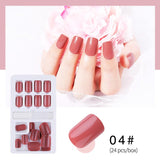 New Hot Reusable Stick-On-Nails 24PCS Reusable Full Cover False Nail Artificial Tips Press On Nails Art Stick on Nails Tips