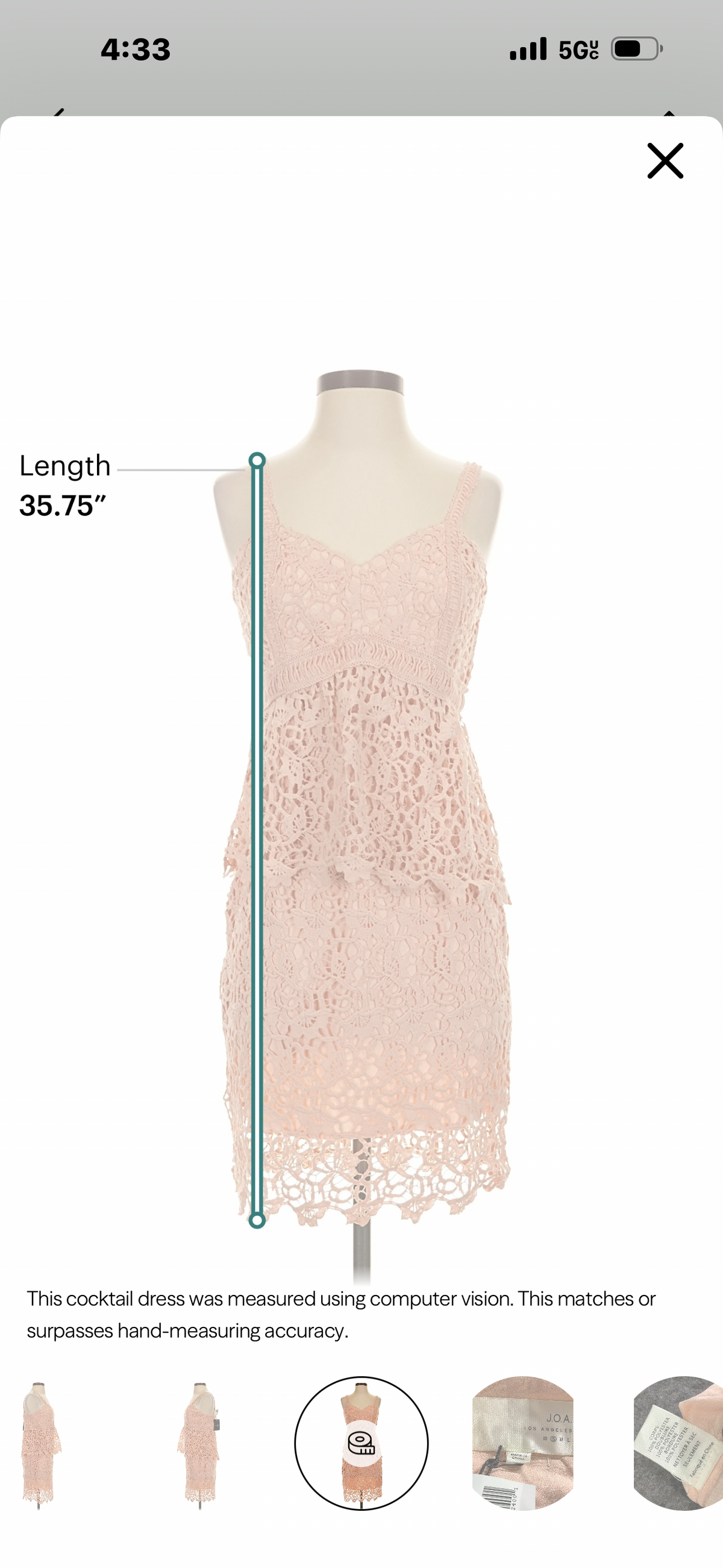Blush lace tiered evening cocktail dress