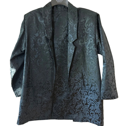Men's Black Blazer Medium Floral Brocade W Pockets Evening Dress Party Cocktail