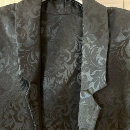 Men's Black Blazer Medium Floral Brocade W Pockets Evening Dress Party Cocktail