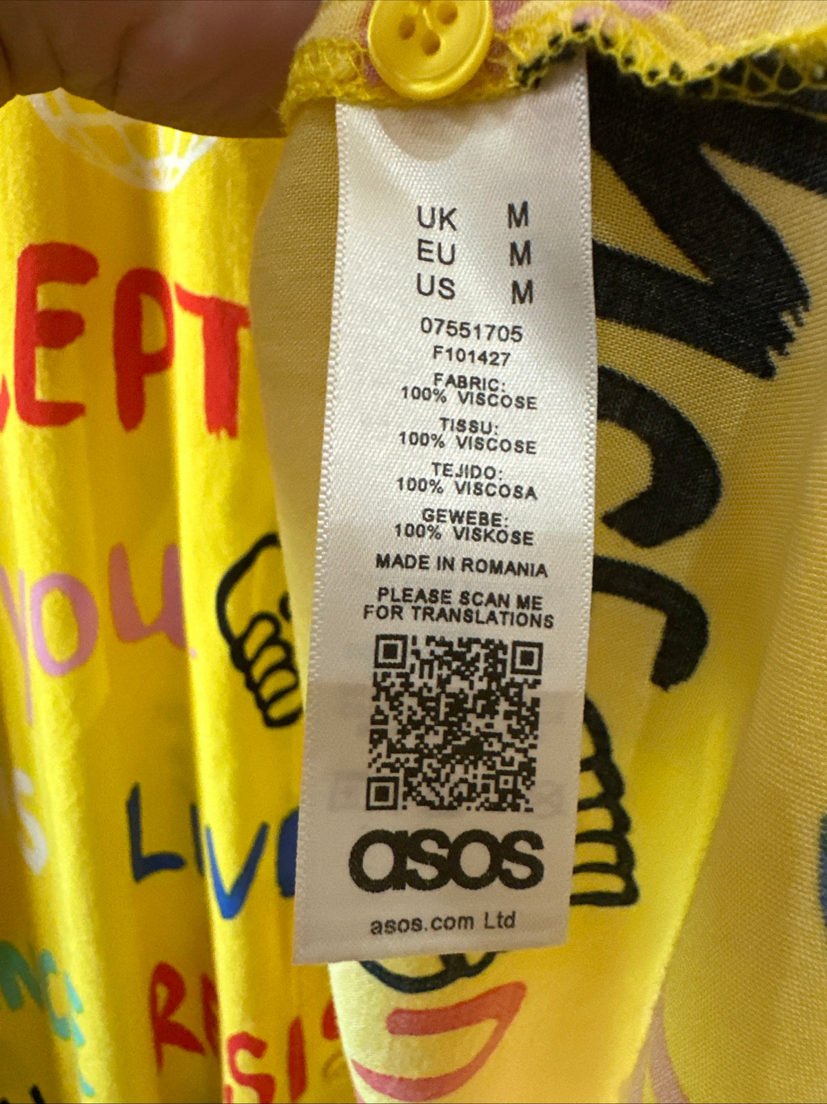 Women's ASOS Bright Yellow Collared Button Down Shirt Size Medium Preloved Love
