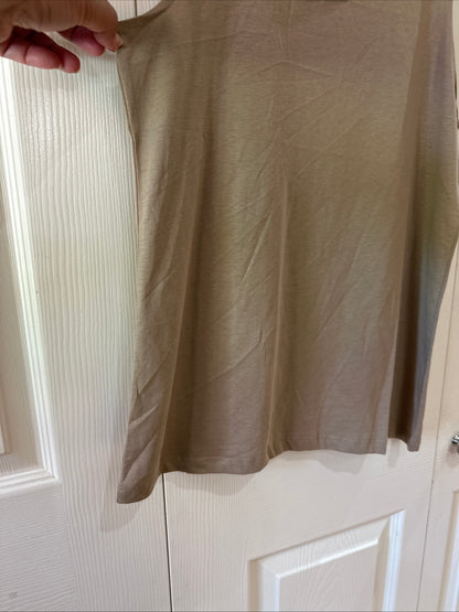 Olivacious Tan Beige Cream Women's Top Sleeveless Size Large NWT Office Casual