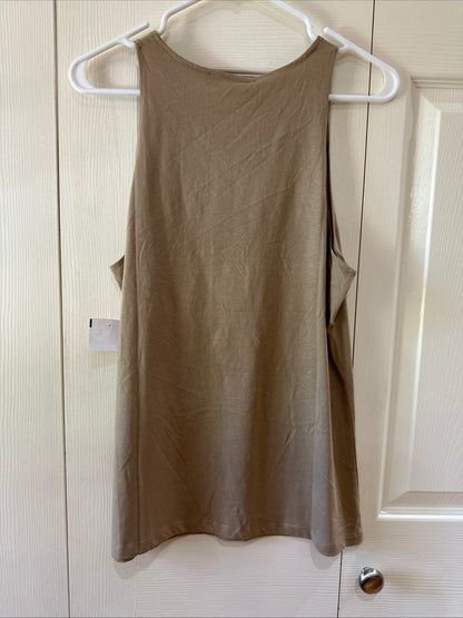 Olivacious Tan Beige Cream Women's Top Sleeveless Size Large NWT Office Casual