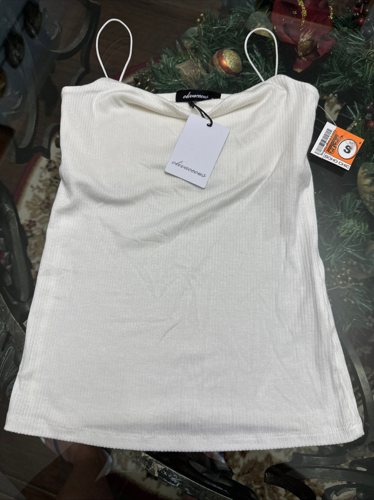 Olivacious White Tank Top Women's Size Small NWT Office Casual Soft Comfortable