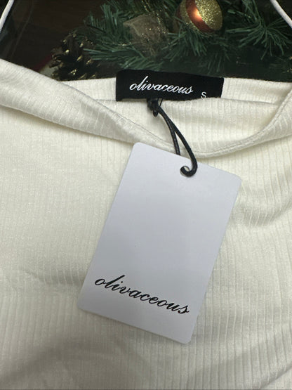 Olivacious White Tank Top Women's Size Small NWT Office Casual Soft Comfortable