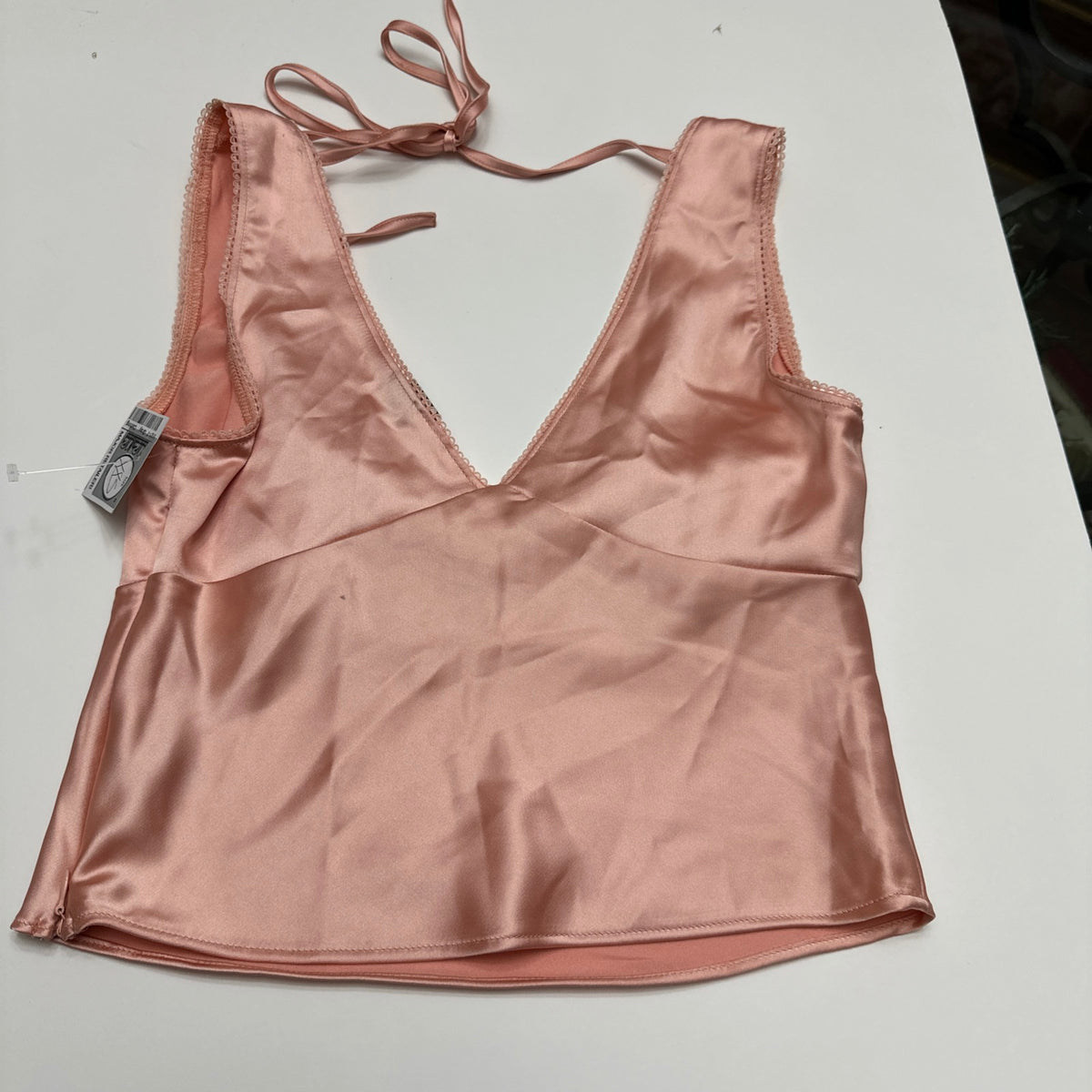 NWT NWT Wild Fable XXS Silky Orange Pink Tank Top Babydoll Satin Flower Mid-Rib