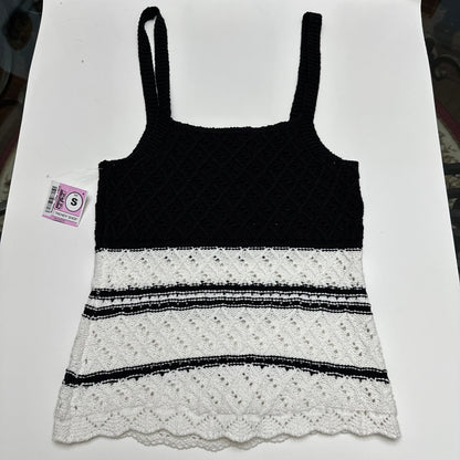 NWT Women's Crochet Tank Top Size Small NWT White Black Summer Cool Sexy ladies