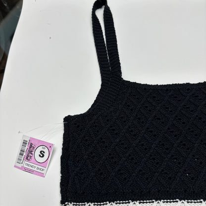 NWT Women's Crochet Tank Top Size Small NWT White Black Summer Cool Sexy ladies