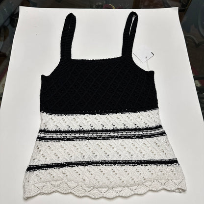 NWT Women's Crochet Tank Top Size Small NWT White Black Summer Cool Sexy ladies