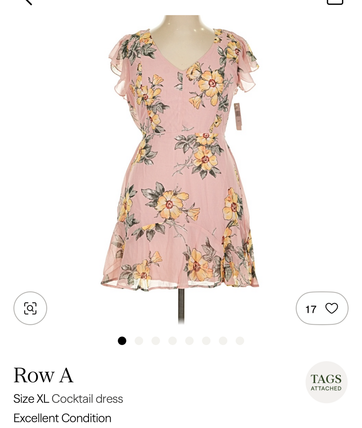 Row A Floral Print Dress in Size XL. Brand New