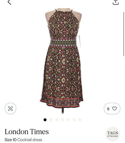 London Times Printed Dress in Size 10