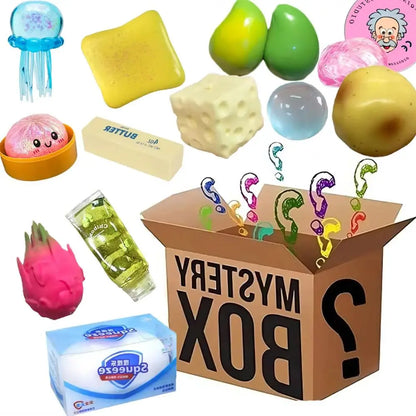 Mystery Blind Box Kawaii Cat Paw Mochi Squishy Toy, Slow Rebound Soft Squeeze Fidget, Cute Simulated Food Stress Relief Gift for Adults Kids, Desk Decor Anxiety Relief