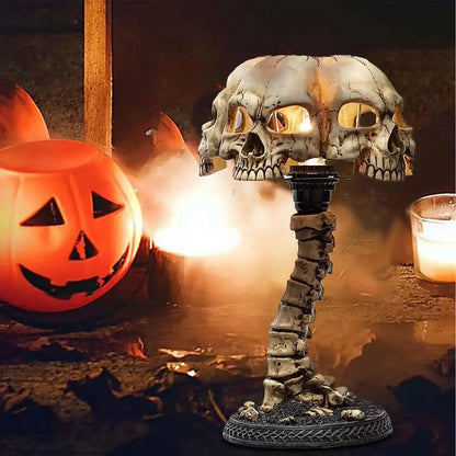 Skull Night Light Gothic Lamp 4 Head Skull Night Light Spooky Skull Lamp Light Gothic Lamp Halloween Decorative Lights