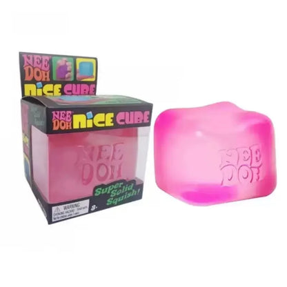 Schylling NeeDoh Nice Cube & Nice-Sicle Squishy Fidget Toys – Sensory Stress Relief Squeeze Toys for Kids & Adults, Calm & Focus Desk Toys