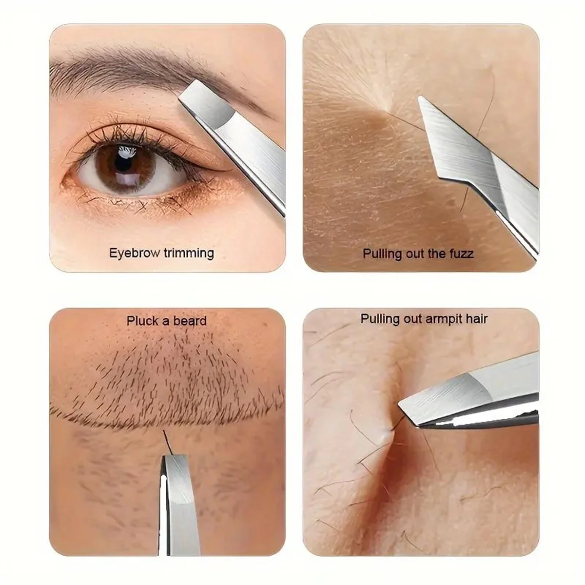 Eyebrow Tweezers Set 1/4 Pcs Stainless Steel Eyebrow Forceps Professional Beauty Tool Set For Facial Hair Inward Growing