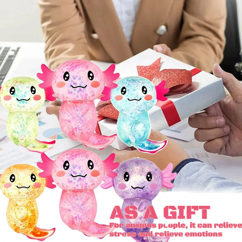 1/3/6/9PCS Axolotl Sensory Stress Relief Squishy Valentine's Day Gift Axolotl Party Supplies Gift Stress Relief Squeezing Gift