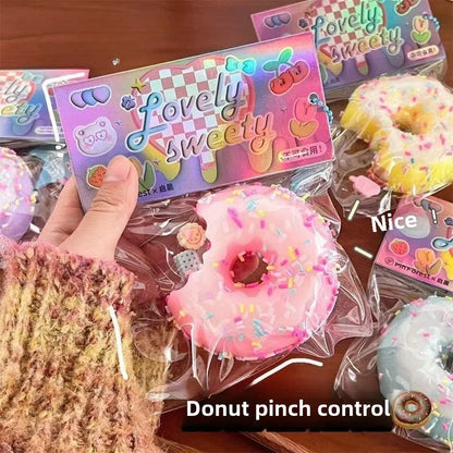 Taba Squishy Cake Doughnut Stress Relief Toy, Extra Large Sensory Fidget Toys for Kids Adults Anxiety Relaxation Squeeze Gift