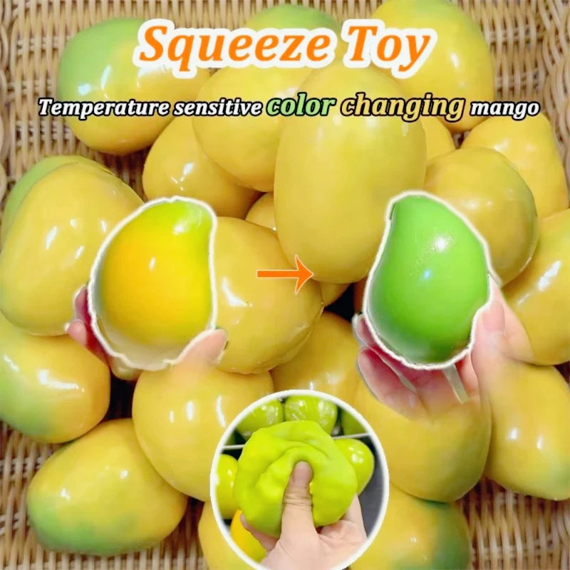 New Handmade Crispy Mango Squishy Stress Ball Crunchy Squeeze Fidget Toy Round Blocks ASMR Sensory Decompression for Adults