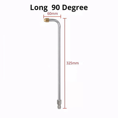 25°/90°/U High Pressure Washer Extension Wand With 1/4 Quick Connector Lance Spear With CurvedHead Rod Cleaning Tool for car