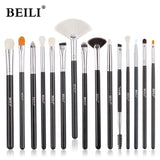 BEILI Goat Makeup Brush Set Eyeshadow Makeup Brushes Professional Foundation Blending Eyebrow Fan Blush