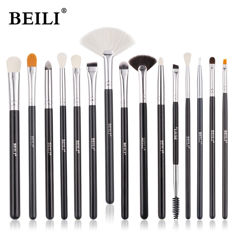 BEILI Goat Makeup Brush Set Eyeshadow Makeup Brushes Professional Foundation Blending Eyebrow Fan Blush