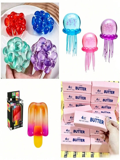 Lucky Surprise Blind Bag Squishy Toys, Soft Slow Rebound Stress Relief Fidget, Random Cute Collectible Gift for Kids Adults, Birthday Party Favors Easter Stocking Stuffers