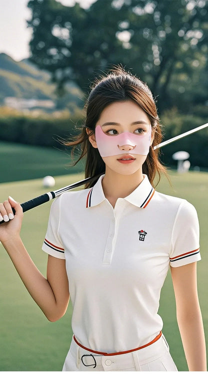 Summer Ice Silk Sun Protection Mask UPF50+ Breathable Women Face Mask Canthus Protection Half Face Face Shield for Golf Sports
