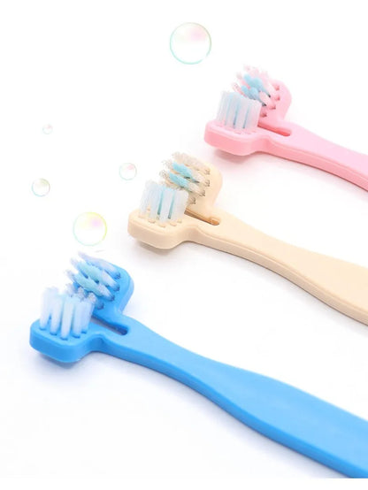 Dog Toothbrush Double Sided Pet Toothbrush Set Oral Care Double Head Toothbrushes 2PCS Set for Dog Teeth Cleaning Pet Products