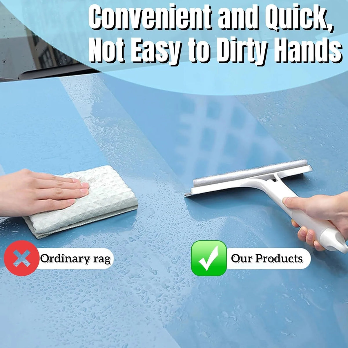 3-in-1 Multifunctional Glass Wiper with Spray Bottle to Clean the Floor and Scrub Household Car Cleaning Tools