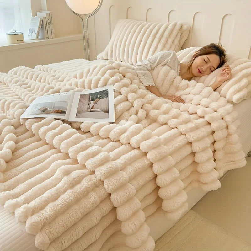 Throw Blanket Keep Warm Winter Bed Blankets Double Sided Queen Duvet Cover Camping Double Bed Cover Bedspread On The Bed