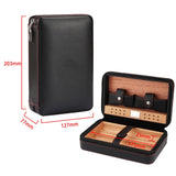 GALINER Cigar Humidor Case Charuto Cedar Wood Leather Travel Humidor Humidifier Set Gift Box (Without Lighter Cutter)