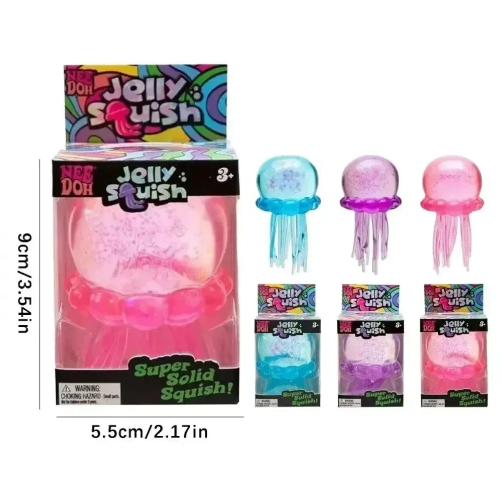 Transparent Glitter Jellyfish Squishy Toy Super Soft BIG Squeeze Stress Ball Sensory Fidget Toy for Anxiety Relief 114 / 128