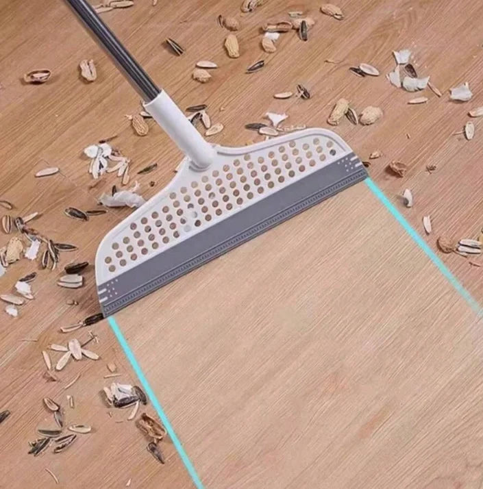 Silicone Broom, Silicone Floor And Carpet Cleaner, Plastic Handle For Stains And Spills, Home Cleaning Tool & Pet Hair Remover,Broom Sweeper.