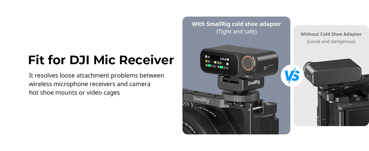 SmallRig Camera Flash SWireless Wireless Microphone Support with Cold Shoe Mount for DJI Mic/Mic 2 for RODE Wireless GO II -4822