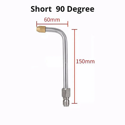 25°/90°/U High Pressure Washer Extension Wand With 1/4 Quick Connector Lance Spear With CurvedHead Rod Cleaning Tool for car
