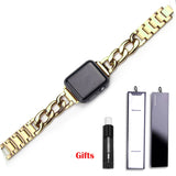 Denim chain Strap Stainless Steel Band for Apple Watch 8 6 SE 5 4 40mm 44mm Watchband Bracelet for Iwatch Series 7 6 5 4 3 38 42